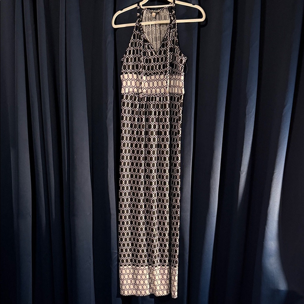 Black and White Geometric Maxi Dress